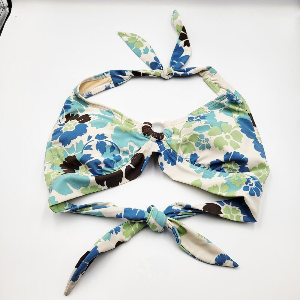 Aventura Clothing Multicolor Floral Print Halter Neck Bikini Top Women’s Size S